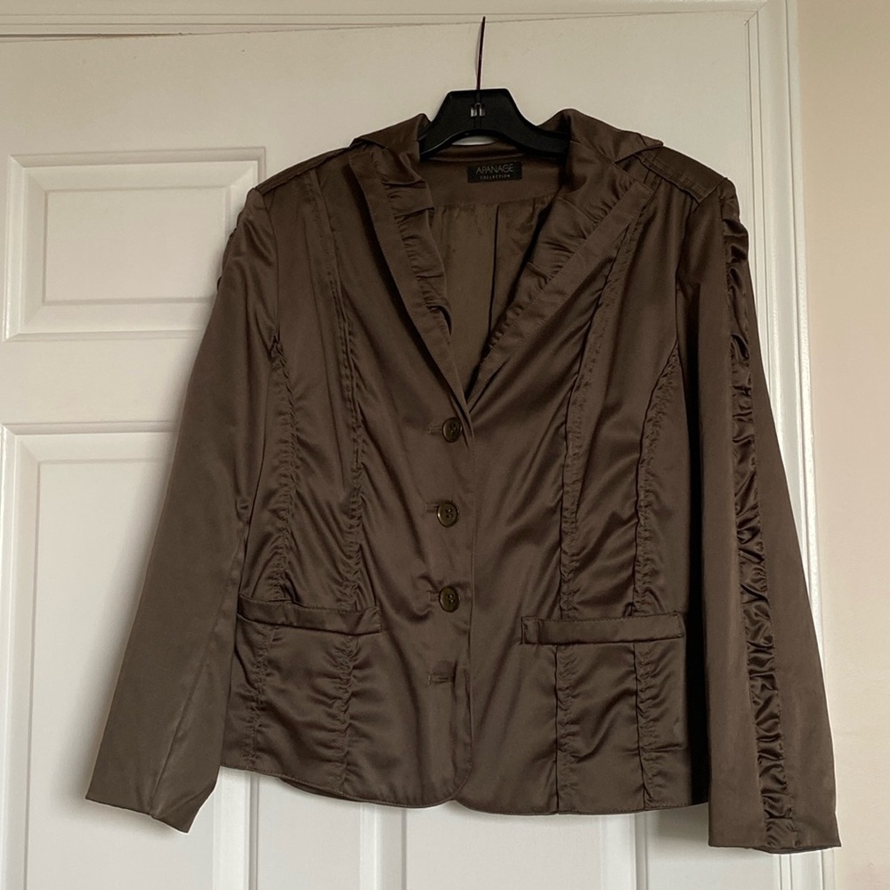 Brown viscose and silk blazer